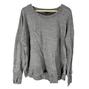 Athleta Size Large Pullover Space Heather Gray Crewneck Women's